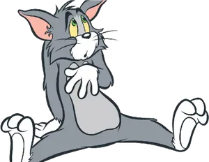 Tom Sitting Down Expression PNG