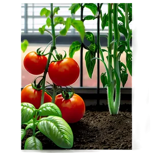 Tomato Plant In Greenhouse PNG Ayt