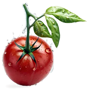 Tomato With Water Drops PNG Skv19