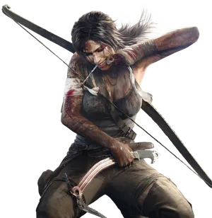 Tomb Raider Action Pose PNG image