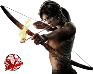 Tomb Raider Archer Action Pose PNG image