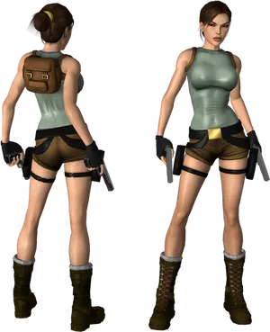 Tomb Raider Classic Lara Croft Model PNG image