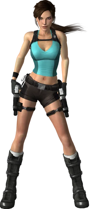 Tomb Raider Iconic Character Pose PNG image