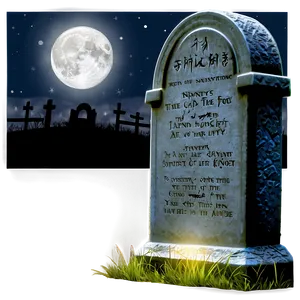 Tombstone At Night PNG 05252024