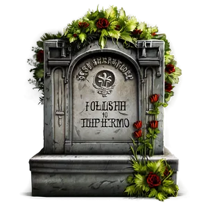 Tombstone In Cemetery PNG 05252024