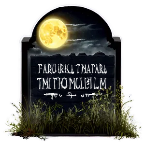 Tombstone In Moonlight PNG Yle65