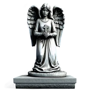 Tombstone With Angel PNG 05252024