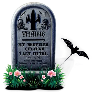 Tombstone With Bat PNG 5