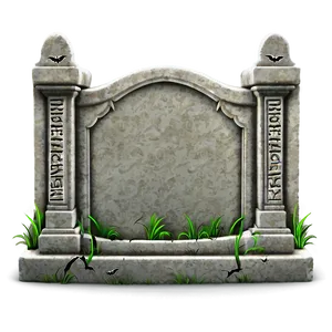 Tombstone With Bat PNG Sds83
