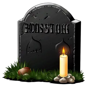 Tombstone With Candle PNG 05252024