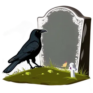 Tombstone With Crow PNG 96