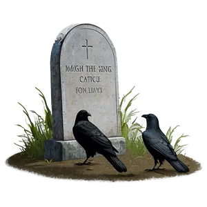 Tombstone With Crow PNG Abj