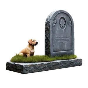 Tombstone With Dog PNG 05252024
