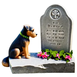 Tombstone With Dog PNG 05252024