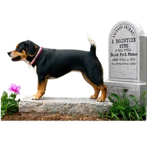 Tombstone With Dog PNG 05252024