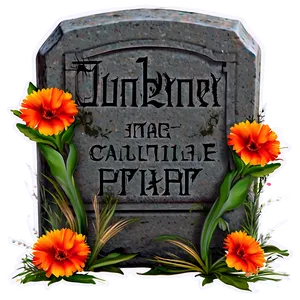 Tombstone With Flowers PNG 86