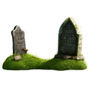 Tombstone With Moss PNG 05252024