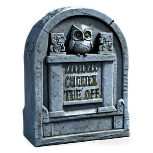 Tombstone With Owl PNG 05252024