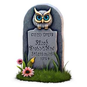 Tombstone With Owl PNG 11