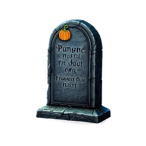 Tombstone With Pumpkin PNG 11