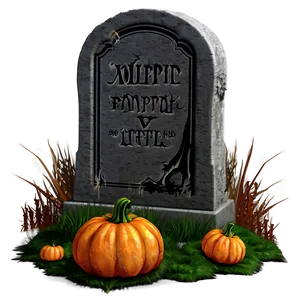 Tombstone With Pumpkin PNG Lfr