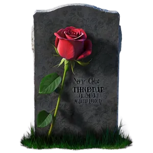 Tombstone With Rose PNG 05252024 PNG