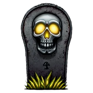 Tombstone With Skull PNG 05252024