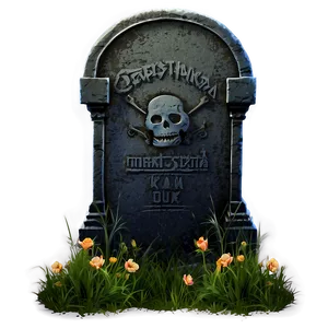Tombstone With Skull PNG 30