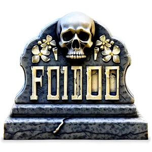Tombstone With Skull PNG 9