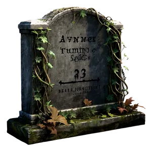 Tombstone With Vines PNG Gtp95