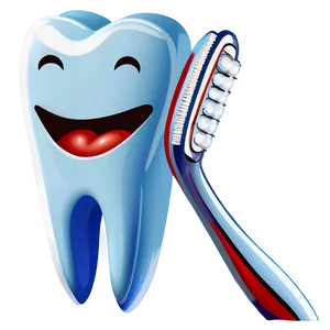 Tooth With Toothbrush Clipart Png 06272024 PNG image