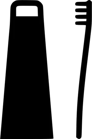 Toothbrushand Cheese Grater Silhouette PNG
