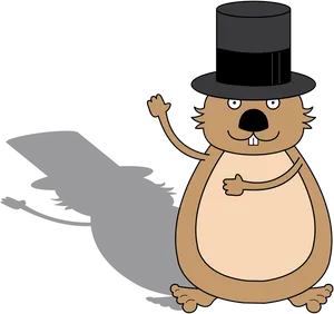 Top Hat Groundhog Cartoon PNG image