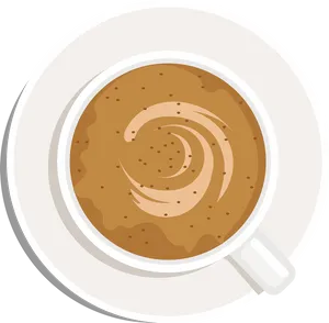 Top View Coffee Cup With Swirl Design