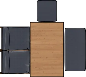 Top View Wooden Dining Tablewith Chairs PNG
