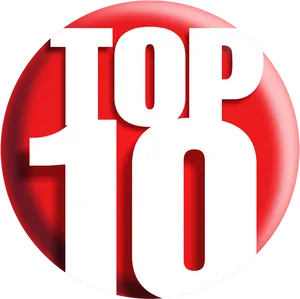 Top10 Icon Redand White PNG image