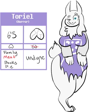 Toriel Horror Character Design PNG image