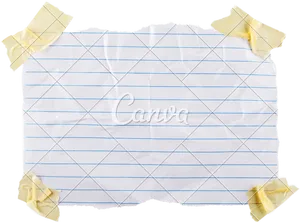 Torn Lined Paper Taped Black Background