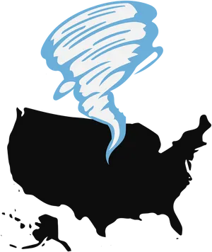Tornado Over U S A Map PNG image