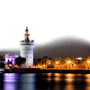 Torre Del Oro Sevilla Night View Png 06252024 PNG image