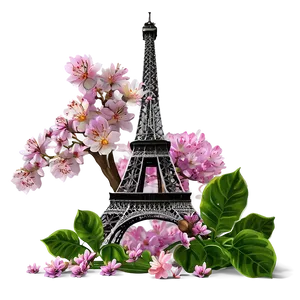 Torre Eiffel And Blooming Spring PNG 06262024 PNG