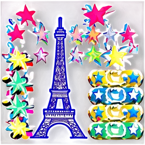Torre Eiffel And Sparkling Stars PNG 91 PNG