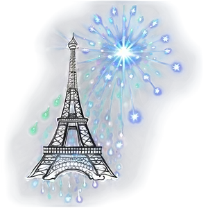Torre Eiffel And Sparkling Stars PNG Xyc31 PNG