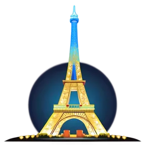 Torre Eiffel Illuminated At Night PNG Cfw