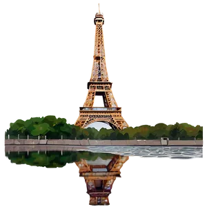 Torre Eiffel Reflection In Water PNG Gif68 PNG