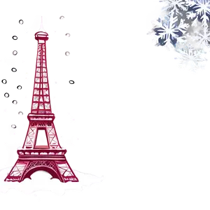 Torre Eiffel Winter Snowfall Png 3 PNG image