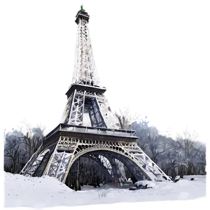 Torre Eiffel Winter Snowfall Png Aeb90 PNG image