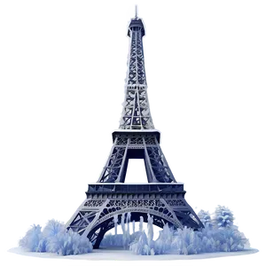 Torre Eiffel Winter Snowfall Png Pbp34 PNG image