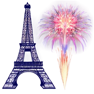 Torre Eiffel With Fireworks Display Png Wwd59 PNG image