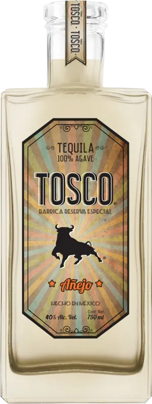 Tosco Anejo Tequila Bottle PNG image